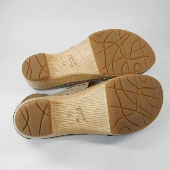 DANSKO Lucia Slingback Clog Pumps Shoes Size 40 9.5 10 Taupe Nubuck NEW $159 - Picture 10 of 14